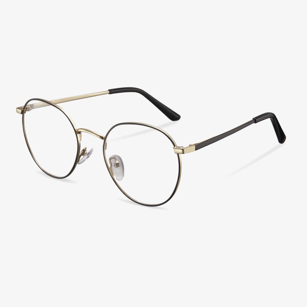 Black Gold round glasses- Gabriella | IGIOO