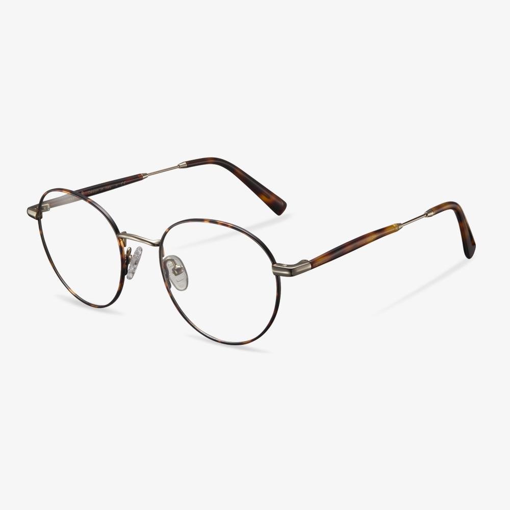 Round Tortoise Metal Glasses - Mandel | IGIOO