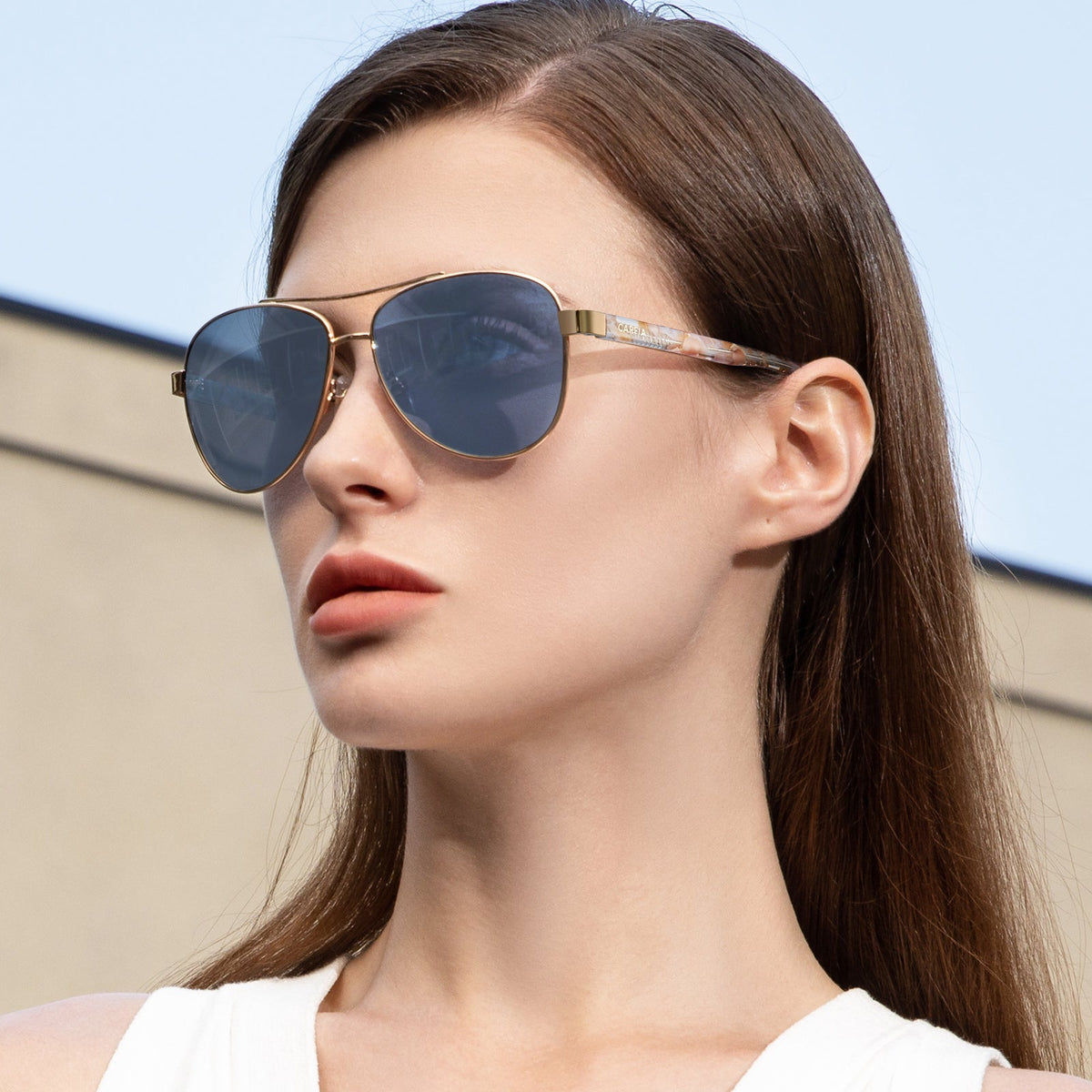 IGIOO Poptart-C18 Gold Sunglasses for Unisex, Side View