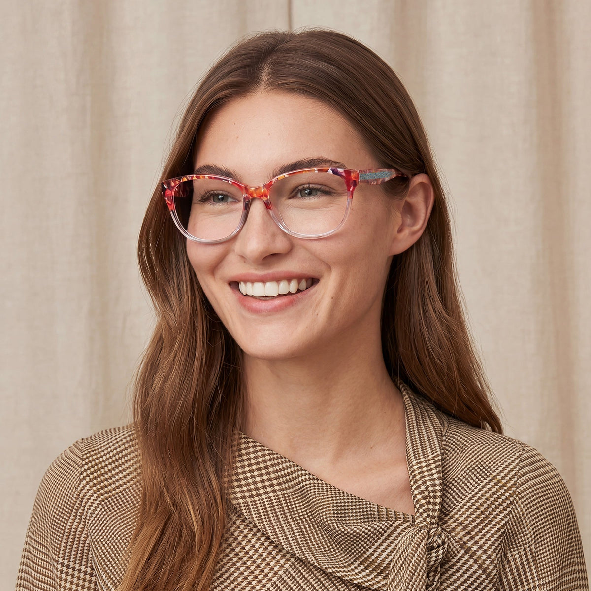 IGIOO Barrie-FC09 Pink Cat-Eye Eyeglasses for Women, model View