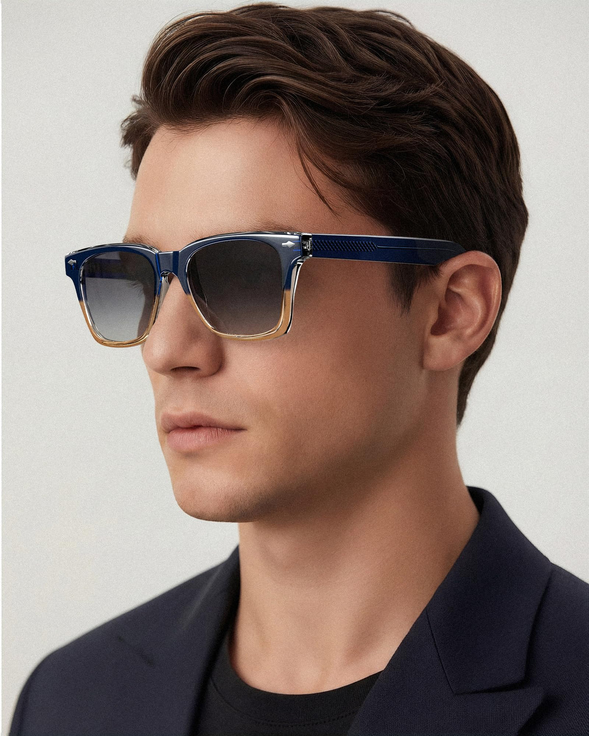 IGIOO Peoria-C4 Blue Heart Polarized Sunglasses for Men, Side View