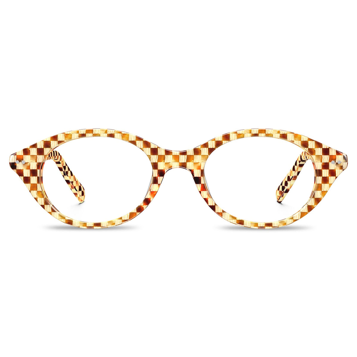 IGIOO avenker fc07 women yellow tortoise acetate prescription oval eyeglasses, front view