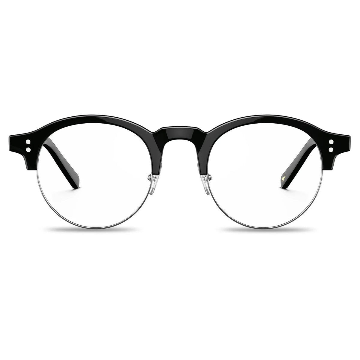 IGIOO Cathom CA1962-FC01 Black Acetate Round Prescription Glasses Eyeglasses for Unisex, Front View