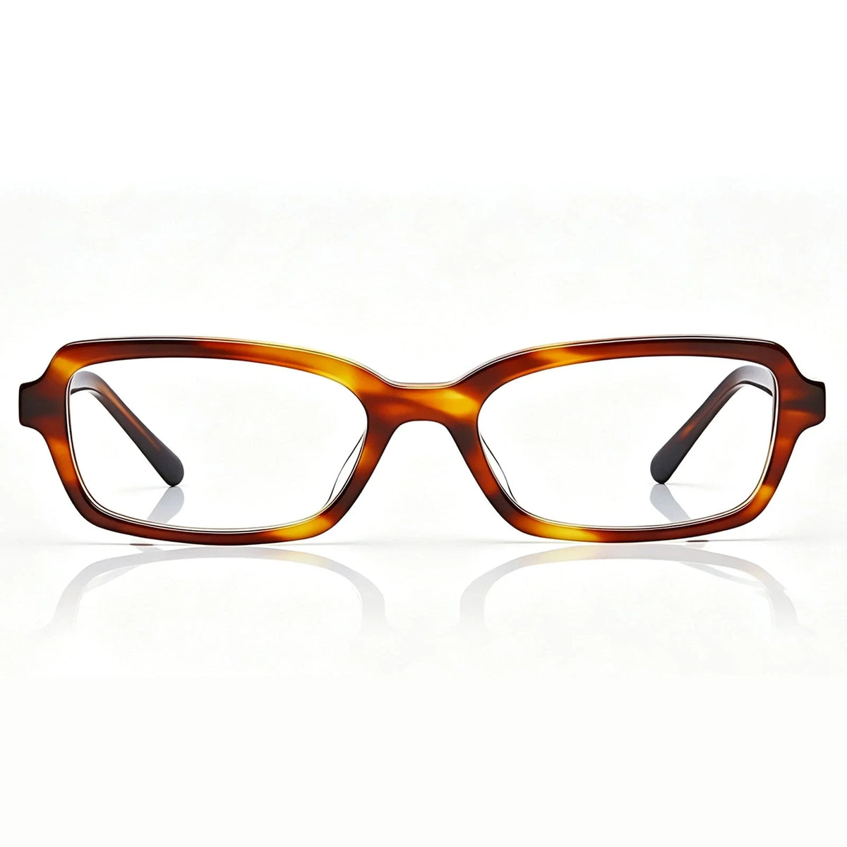 IGIOO Leoon CA7033-C2 Tortoise Acetate Rectangle Prescription Glasses Eyeglasses for Unisex, Front View