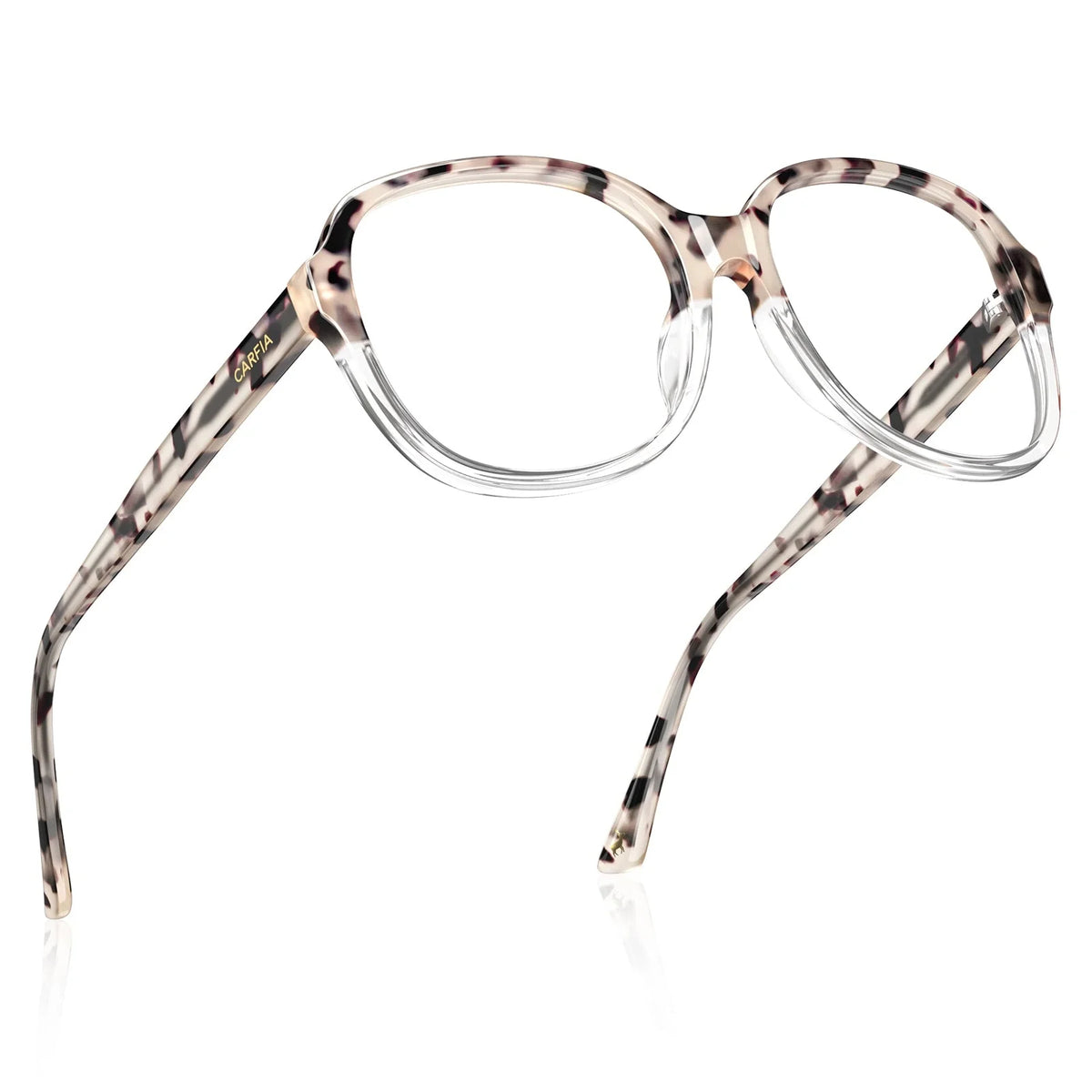 IGIOO Matthew CA2024-C14 Tortoise Acetate Square Prescription Glasses Eyeglasses for Women, Angle View