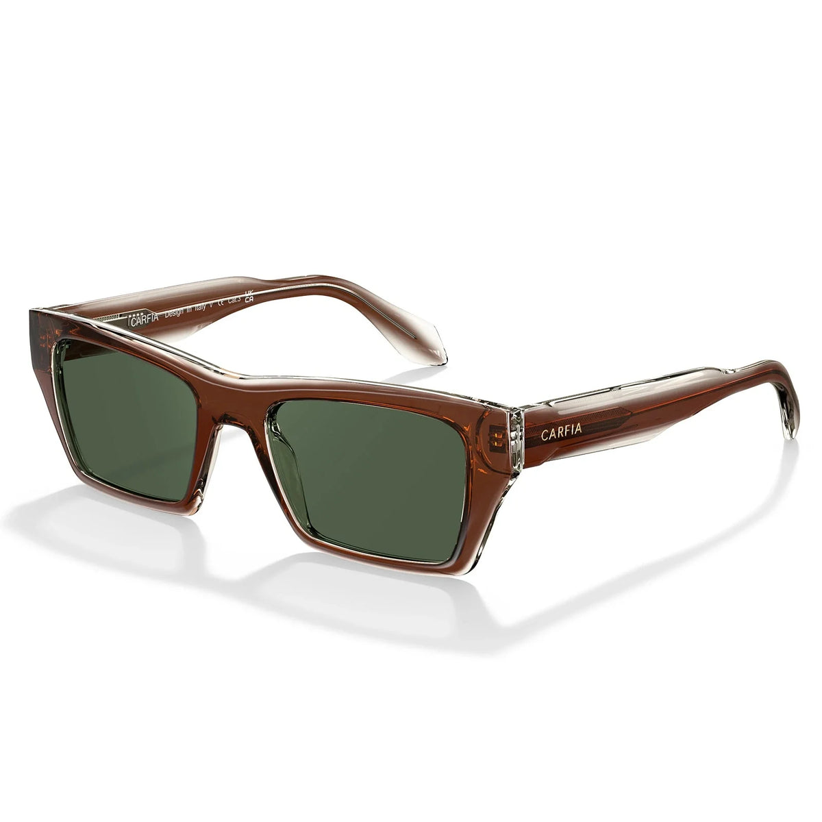 IGIOO Senda CA5408-C02 Brown Acetate Rectangle Polarized Prescription Sunglasses for Women, Front View