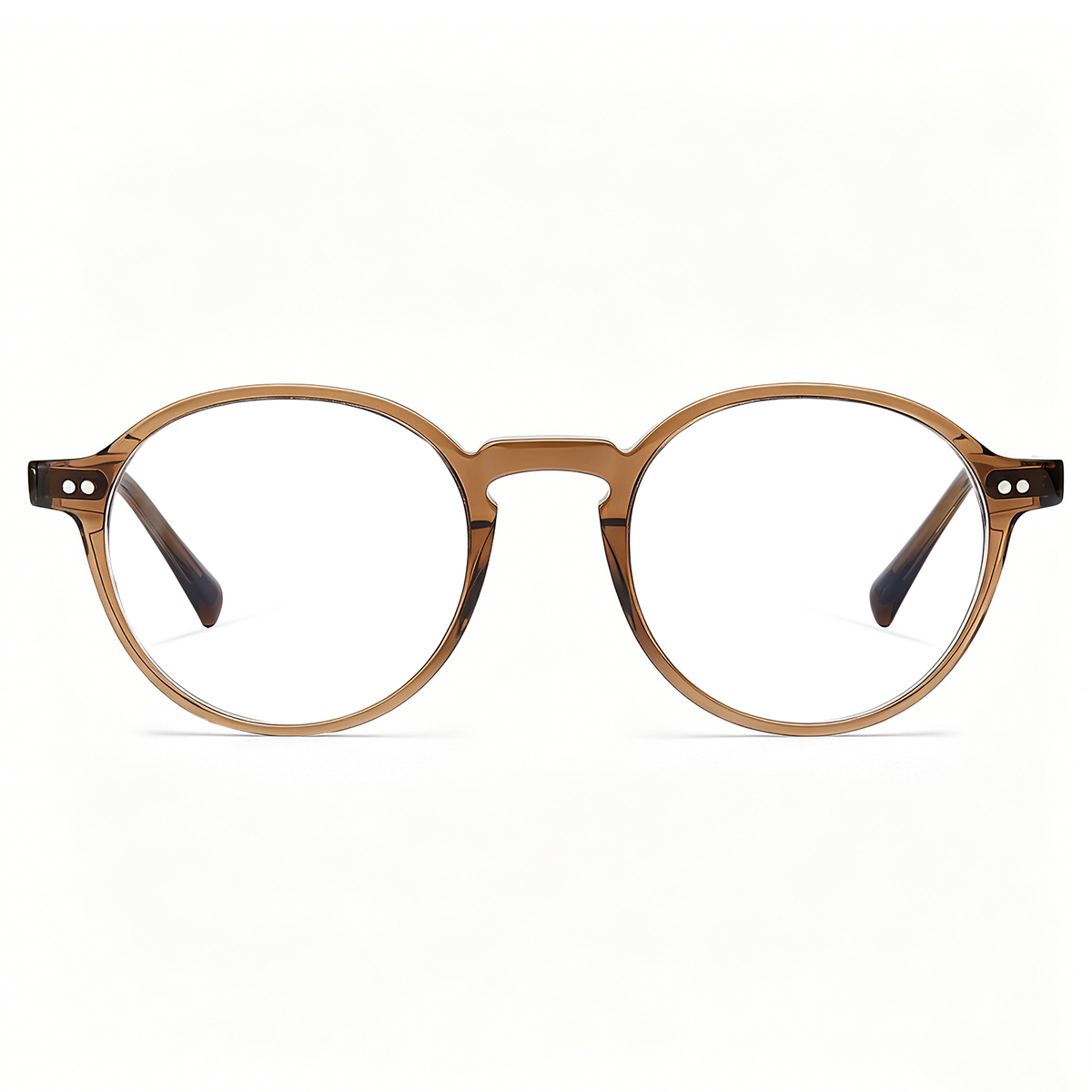 IGIOO Crystal Clear Acetate Eyeglasses Italian-Inspired glassees clear brown front