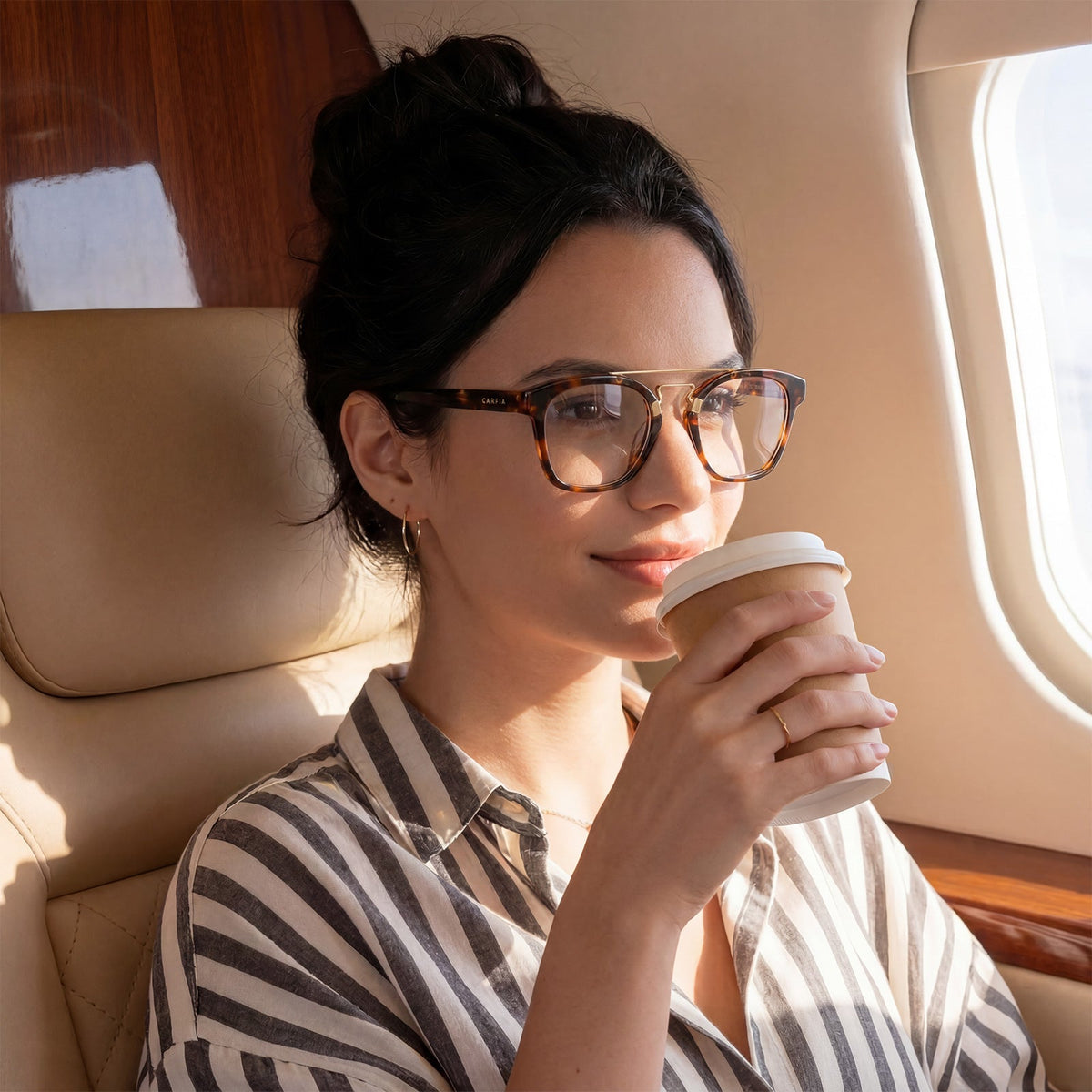 IGIOO Queen Tortoiseshell Acetate Eyeglasses Double Bridge Women's Frames model