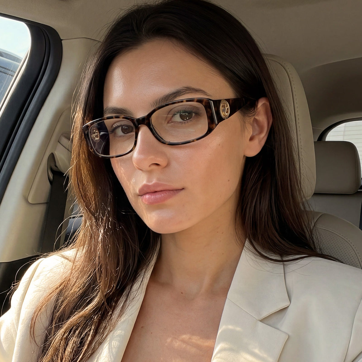 IGIOO Tortoiseshell Premium Acetate Eyeglasses Italian Design with Signature Deer Logo eyewear women model