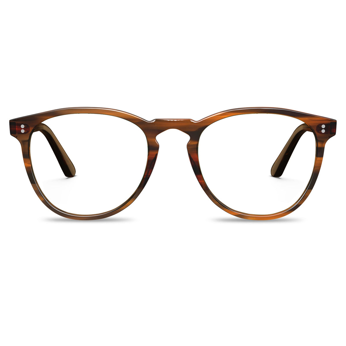 Striped brown acetate eyeglasses Orlanda CA2307-FL02 full rim prescription frames front view unisex style
