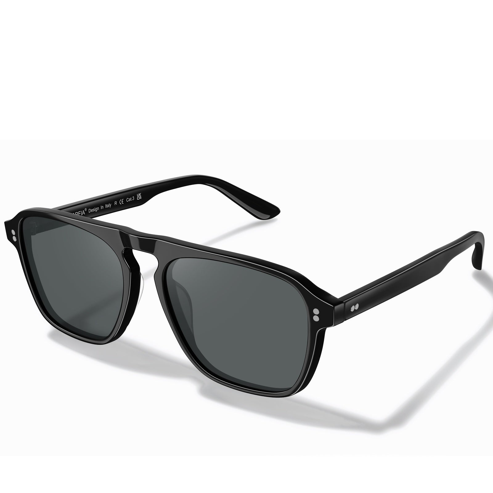 IGIOO Nevada-C01 Black Sunglasses for Men, Three-Quarter View