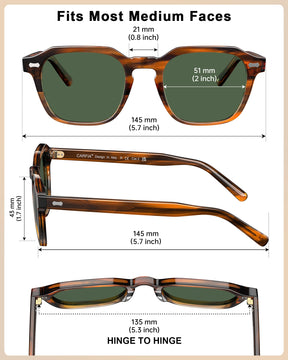 IGIOO Architect-C02-RX Brown Acetate Round Polarized Eyeglasses for Men, Additional View