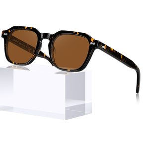 IGIOO Architect-C03-RX Tortoise Acetate Round Polarized Eyeglasses for Men, Angle View