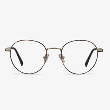 Round Tortoise Metal Glasses - Mandel | IGIOO
