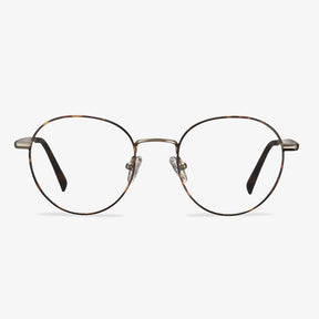 Round Tortoise Metal Glasses - Mandel | IGIOO