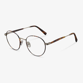 Round Tortoise Metal Glasses - Mandel | IGIOO