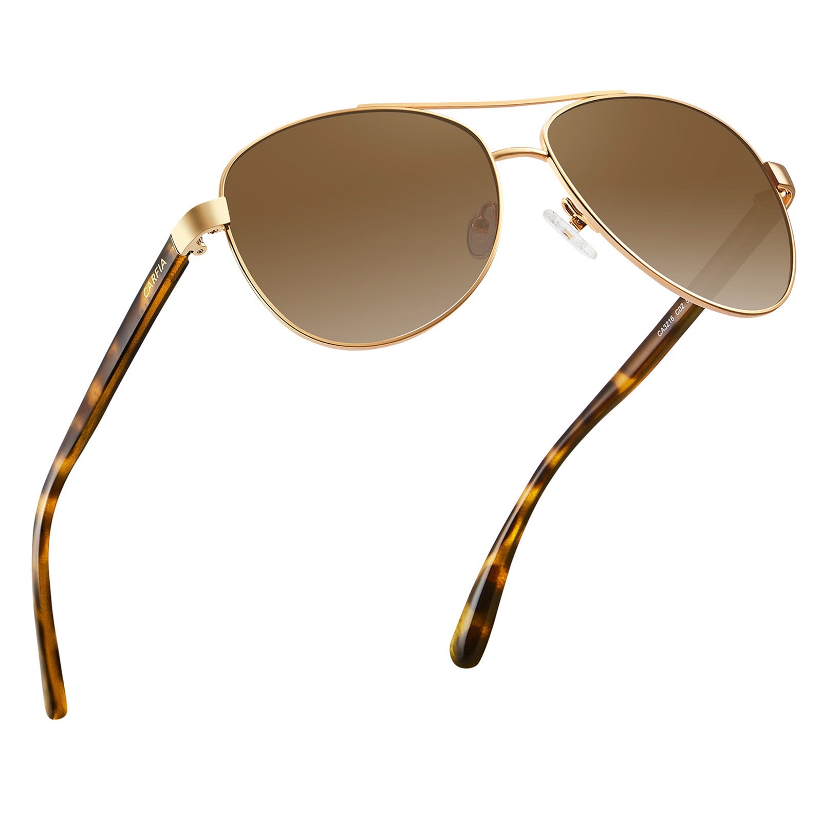 IGIOO Poptart-S05 Gold Aviator Sunglasses for Unisex, Three-Quarter View