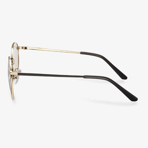 Black Gold round glasses- Gabriella | IGIOO