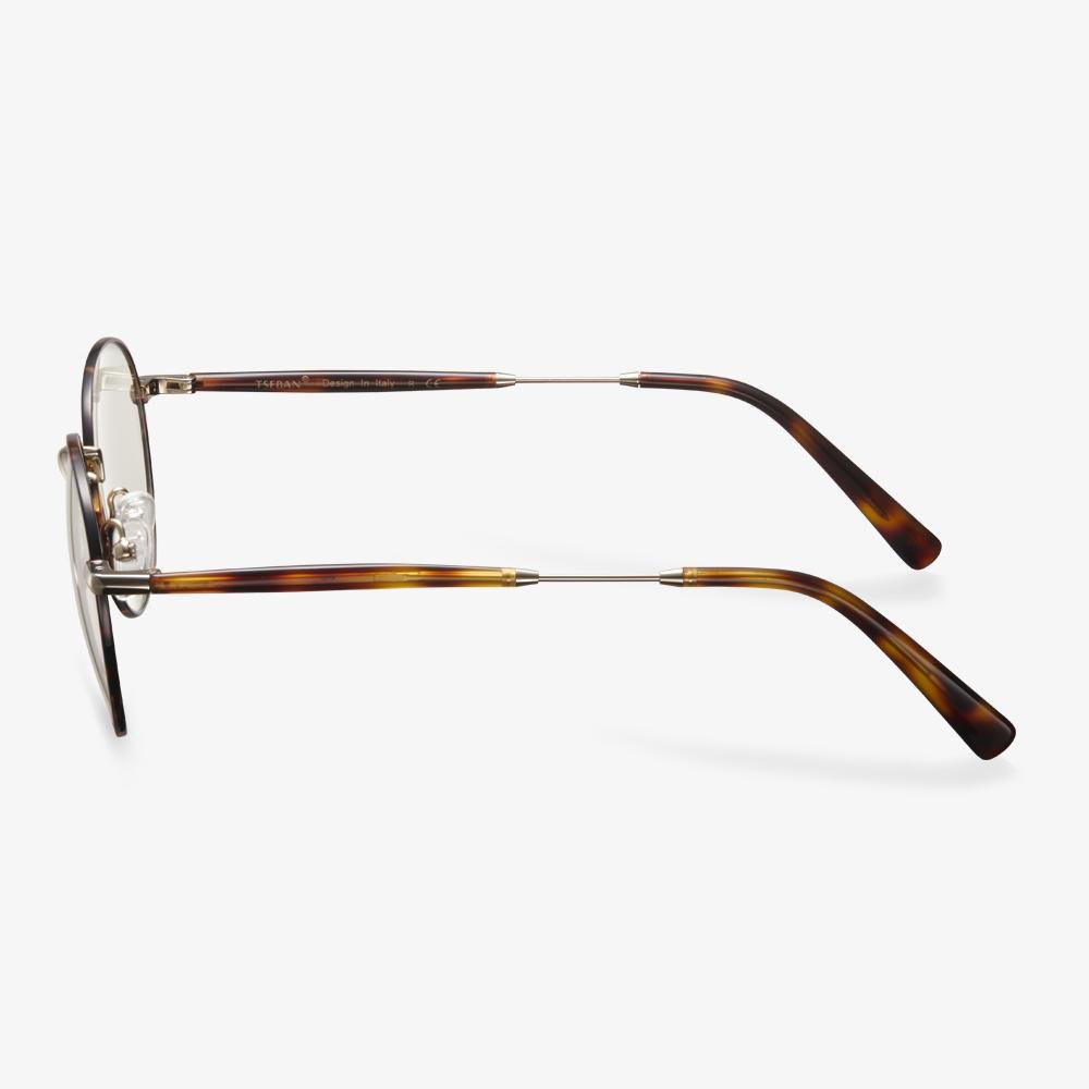 Round Tortoise Metal Glasses - Mandel | IGIOO
