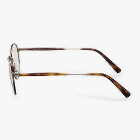 Round Tortoise Metal Glasses - Mandel | IGIOO