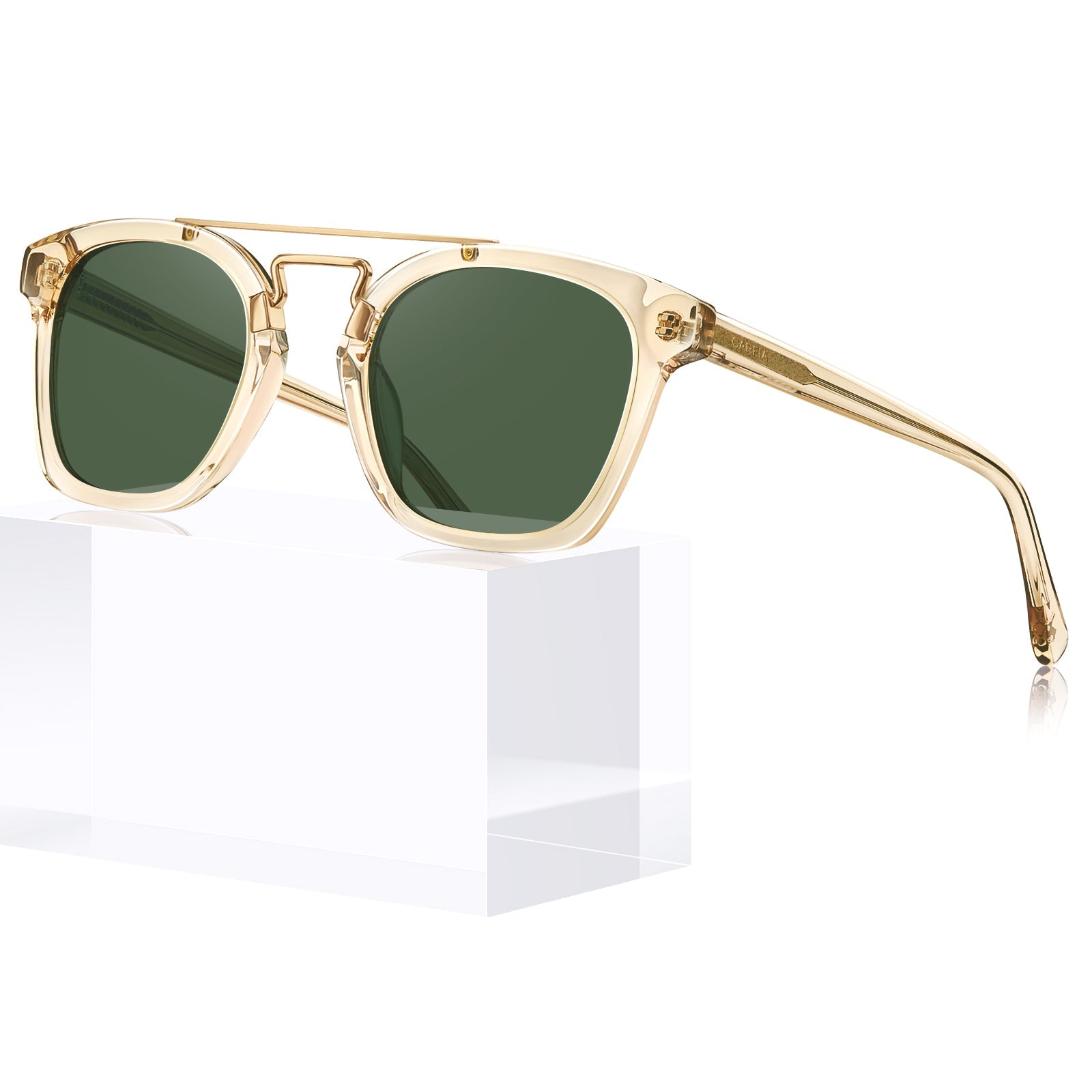 IGIOO Niloss-C05 Gold Acetate Sunglasses for Women, Angle View