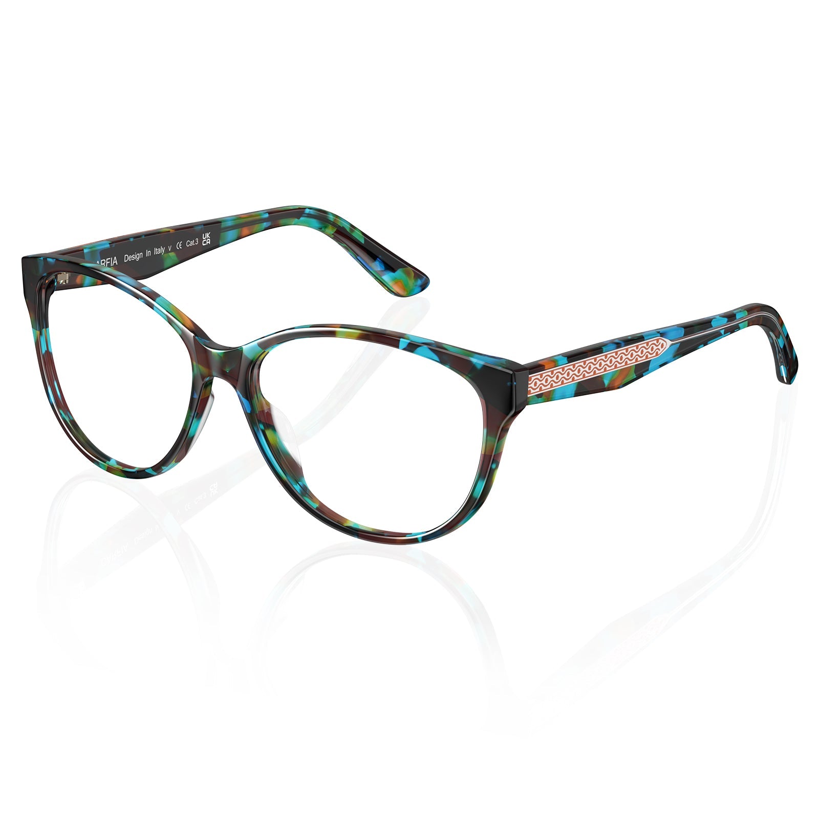 IGIOO Barrie-FC06 Blue Acetate Cat-Eye Eyeglasses for Women, Three-Quarter View