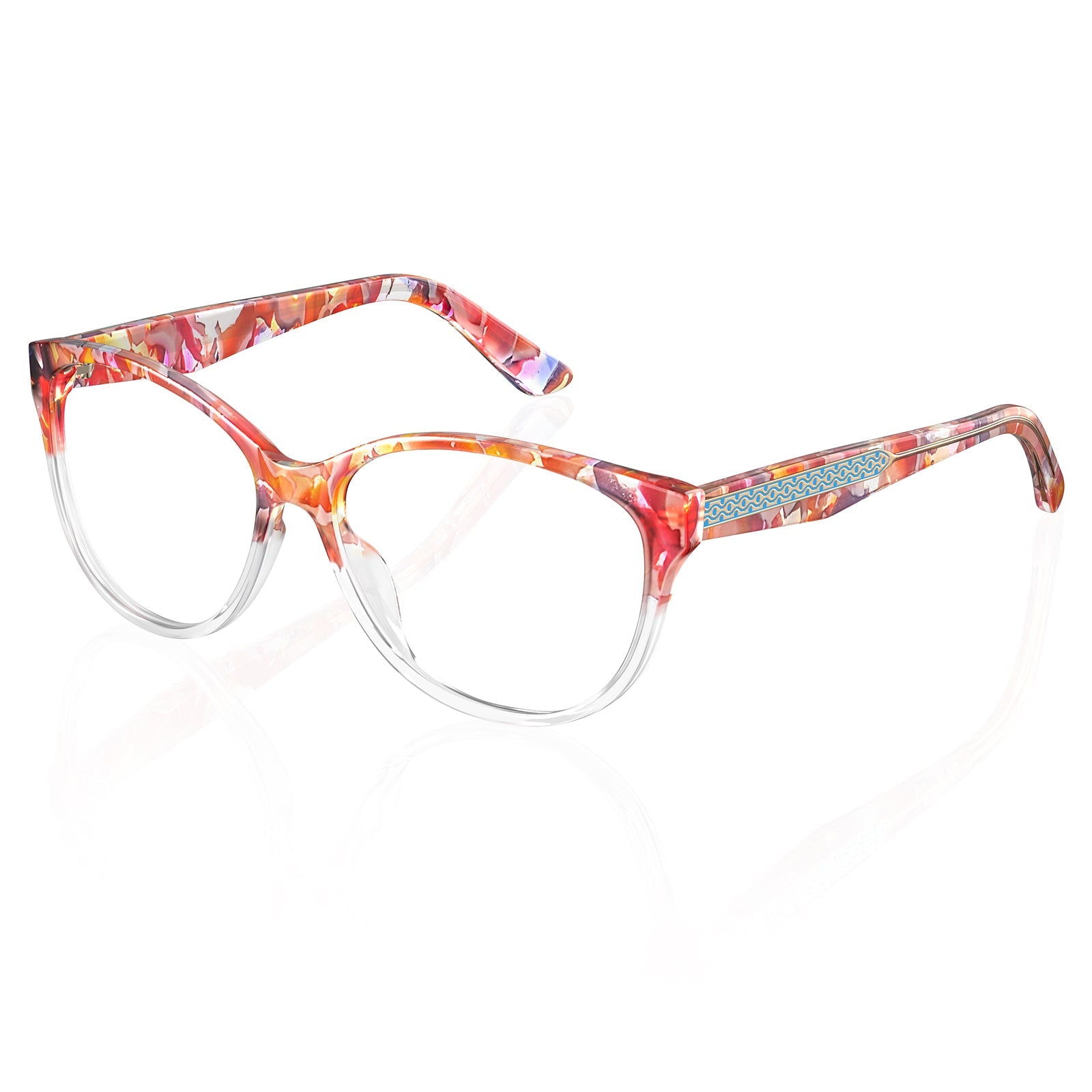 IGIOO Barrie-FC09 Pink Cat-Eye Eyeglasses for Women, Three-Quarter View