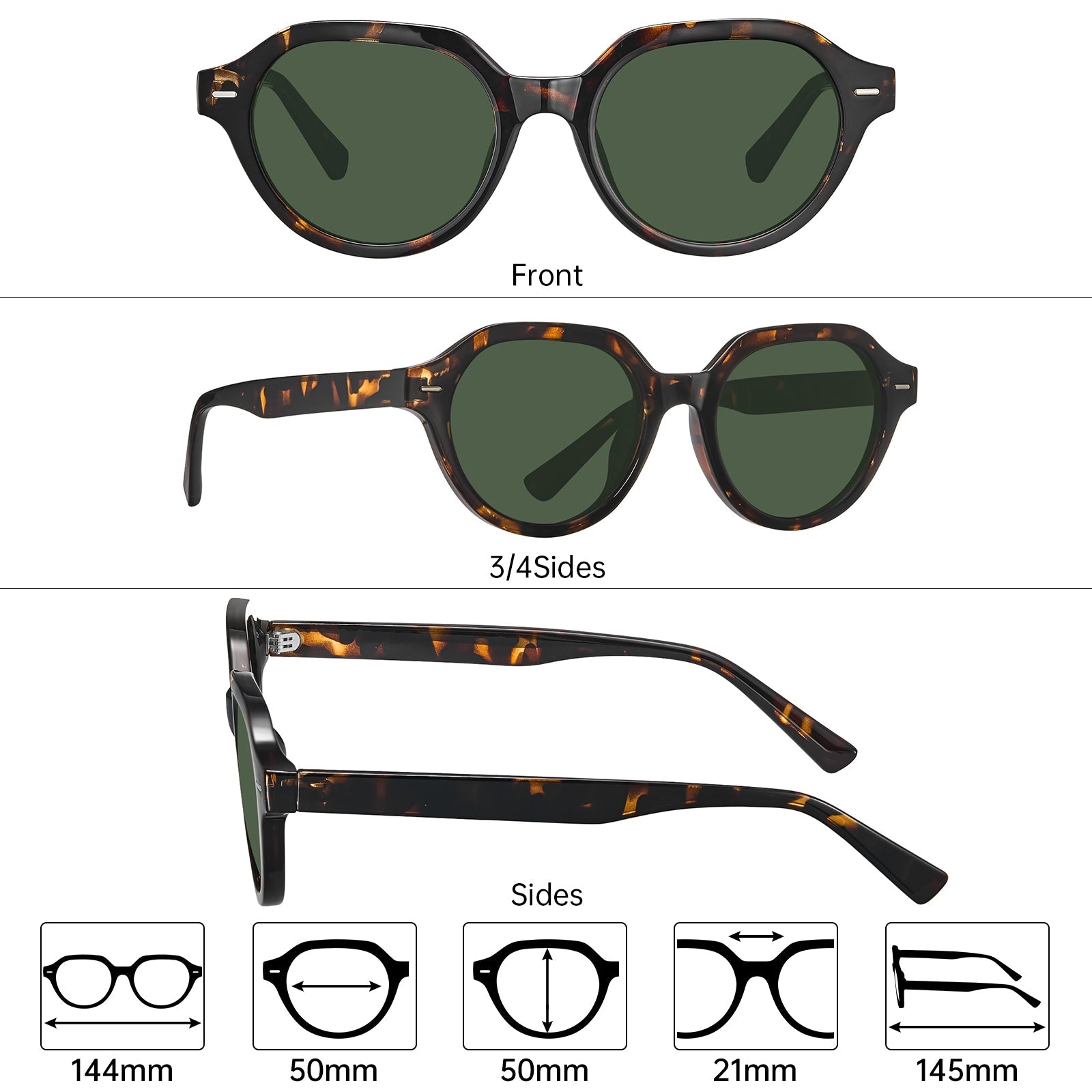 IGIOO Aomst-L03-RX Tortoise Acetate Heart Polarized Eyeglasses for Men, Additional View