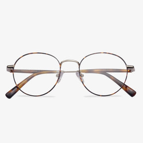 Round Tortoise Metal Glasses - Mandel | IGIOO