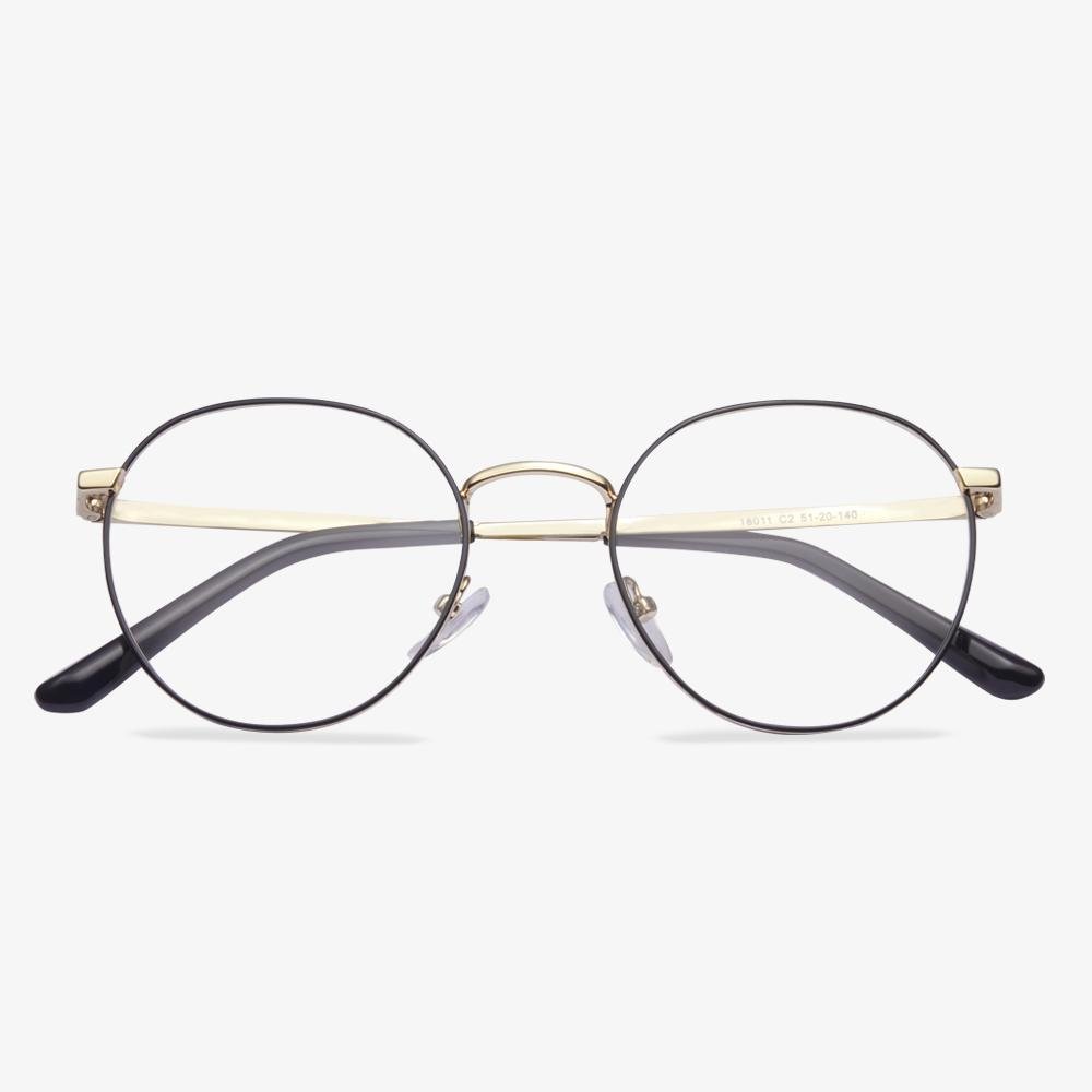Black Gold round glasses- Gabriella | IGIOO
