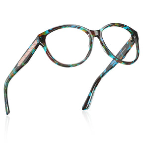IGIOO Barrie-FC06 Blue Acetate Cat-Eye Eyeglasses for Women, Side View