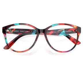 IGIOO Barrie-FC03 Tortoise Acetate Cat-Eye Polarized Eyeglasses for Women, Detail View
