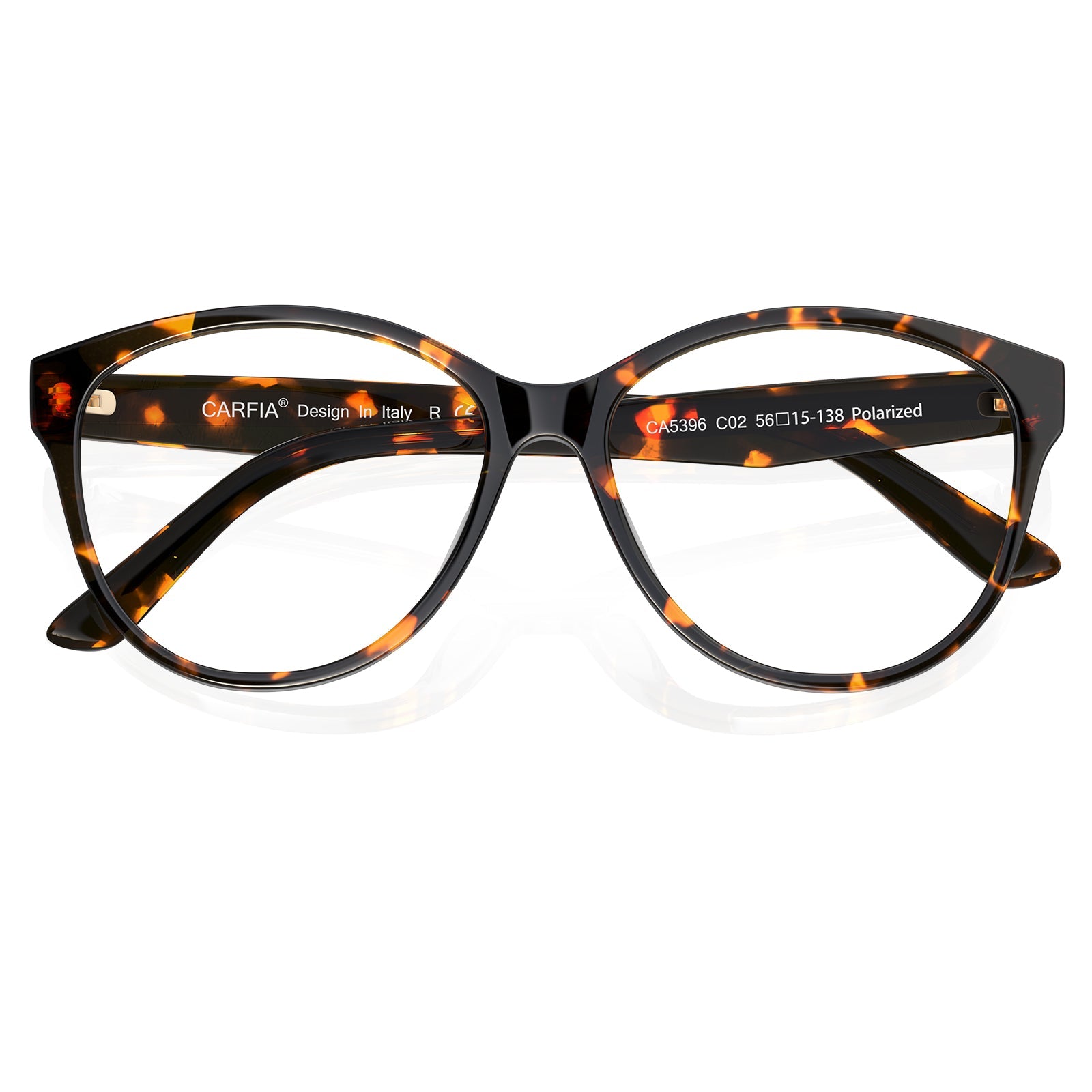 IGIOO Barrie-FC02 Tortoise Acetate Cat-Eye Polarized Eyeglasses for Women, Detail View
