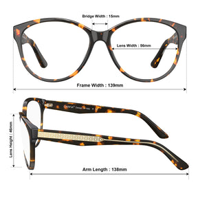 IGIOO Barrie-FC02 Tortoise Acetate Cat-Eye Polarized Eyeglasses for Women, Angle View