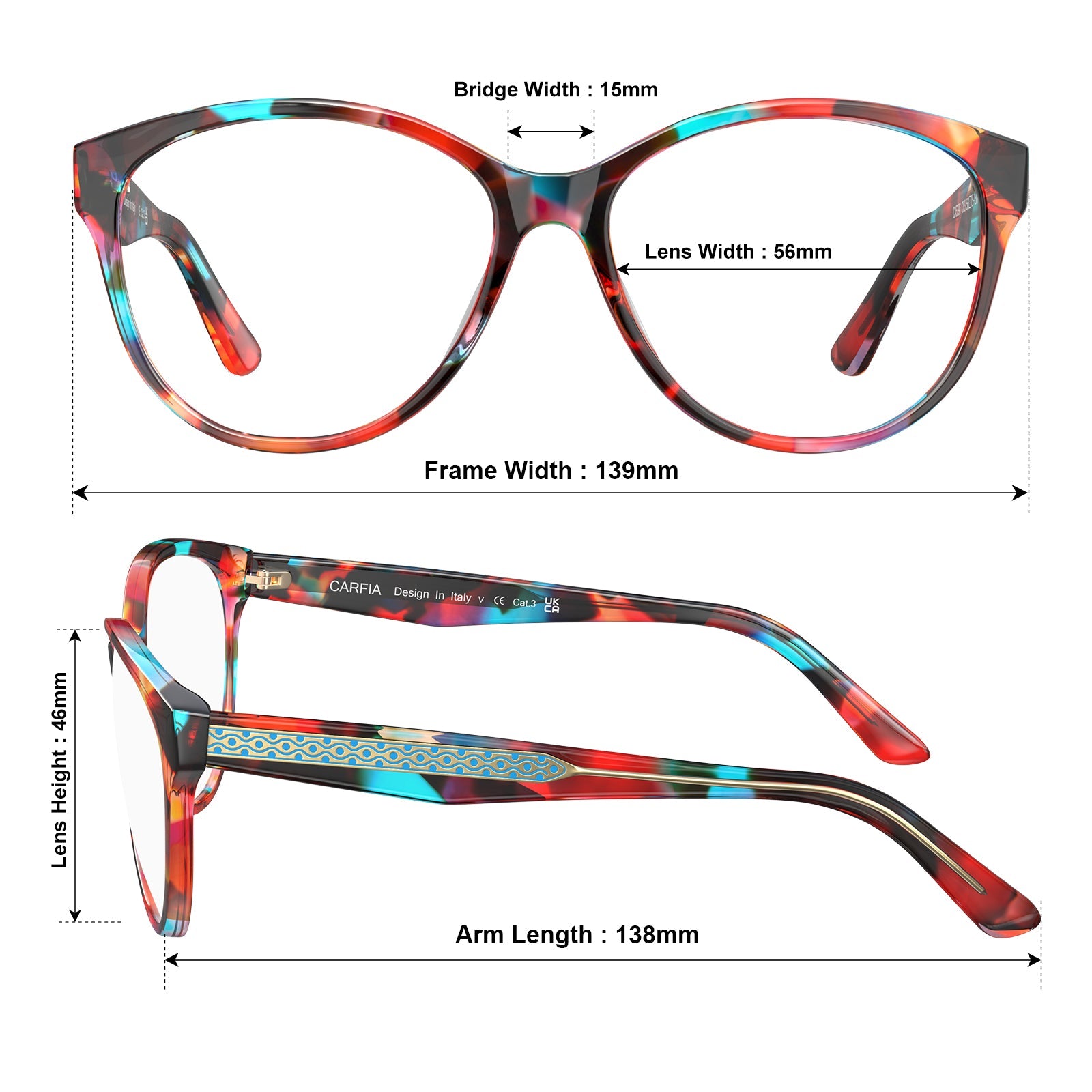 IGIOO Barrie-FC03 Tortoise Acetate Cat-Eye Polarized Eyeglasses for Women, Angle View