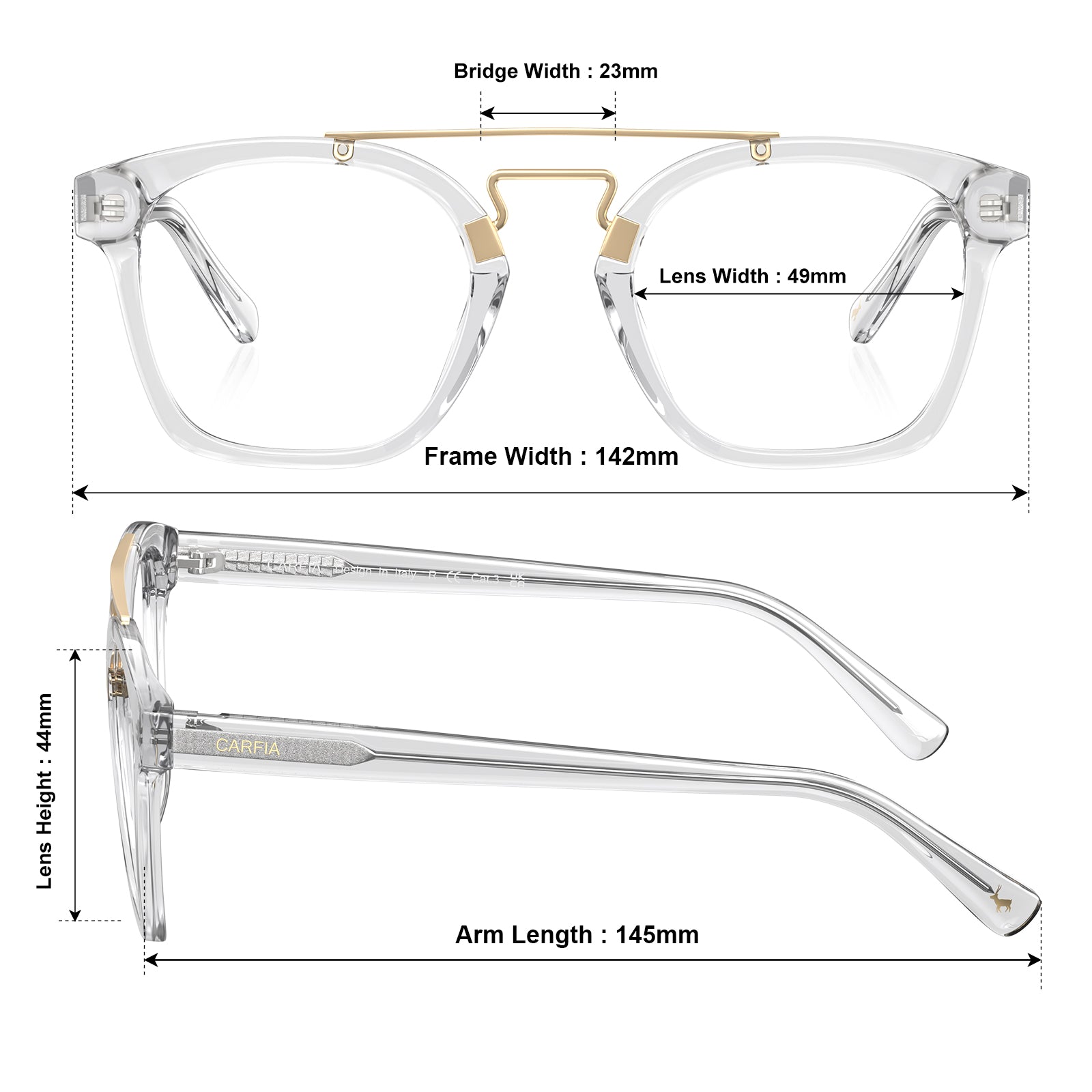 IGIOO Quuen-FC10 Clear Acetate Eyeglasses for Women, Angle View