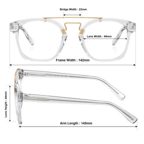 IGIOO Quuen-FC10 Clear Acetate Eyeglasses for Women, Angle View