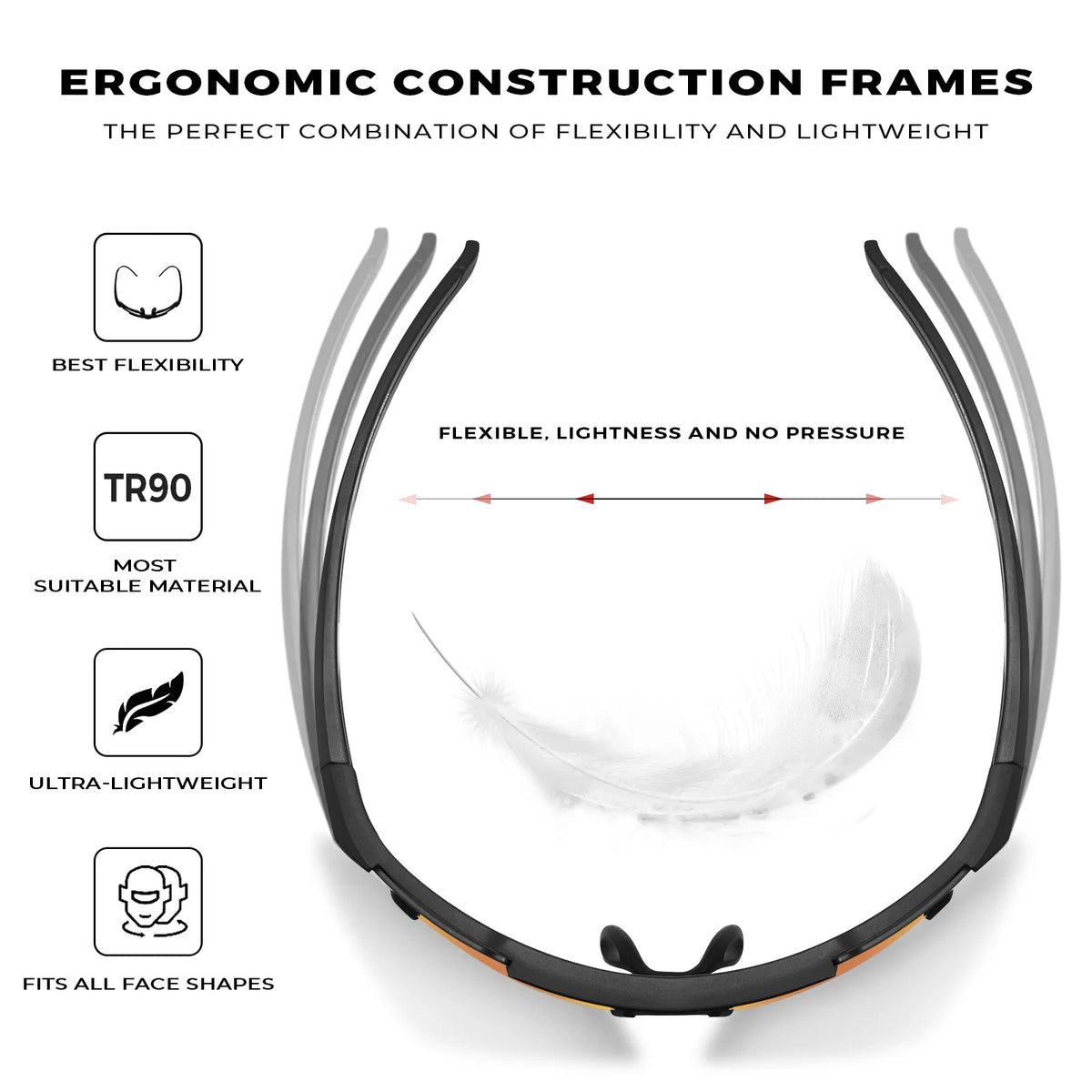 Black Freedom Trail-Orange Lens Sports Sunglasses