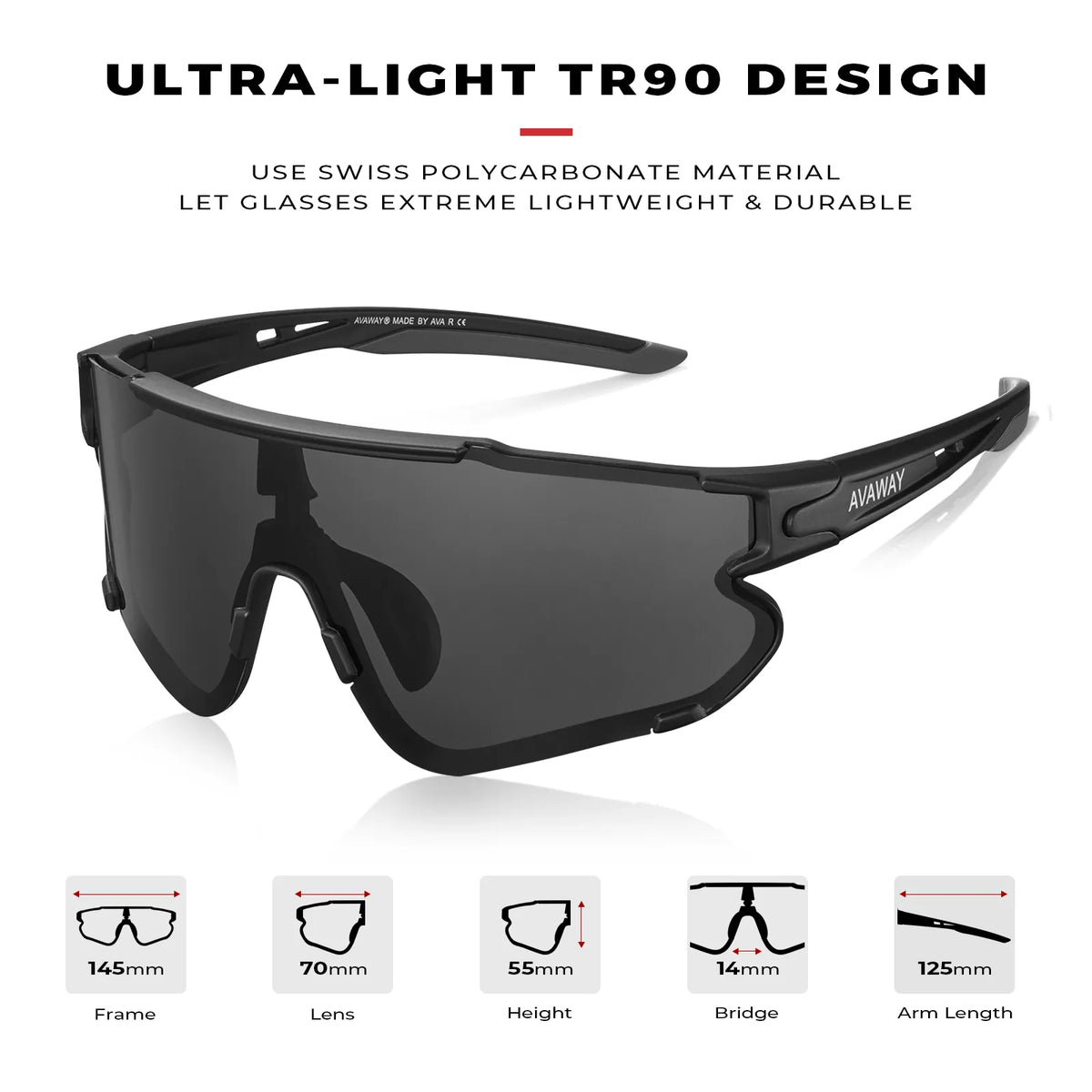 Black Freedom Trail-Grey Lens Sports Sunglasses