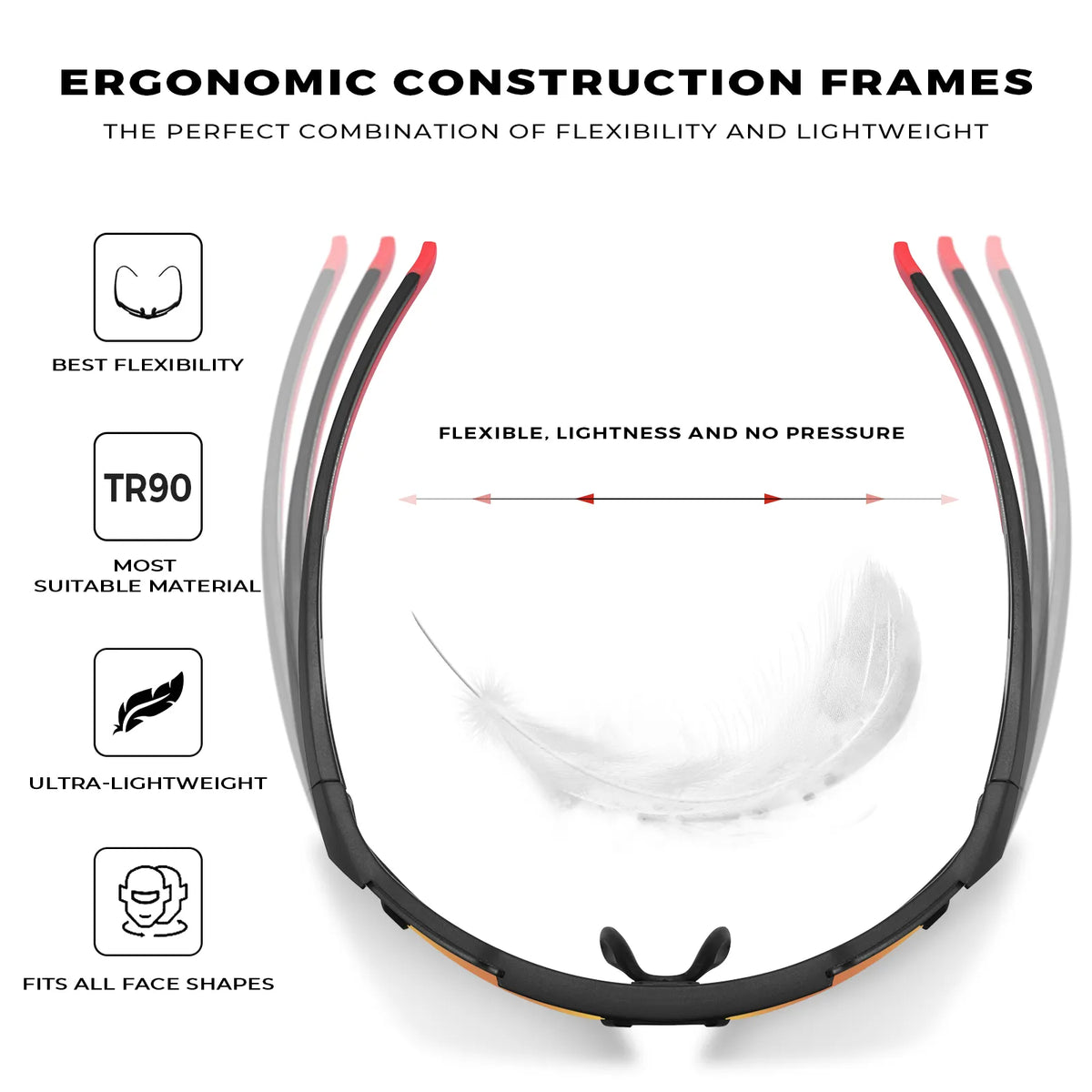 Black Freedom Trail-Orange Lens Sports Sunglasses