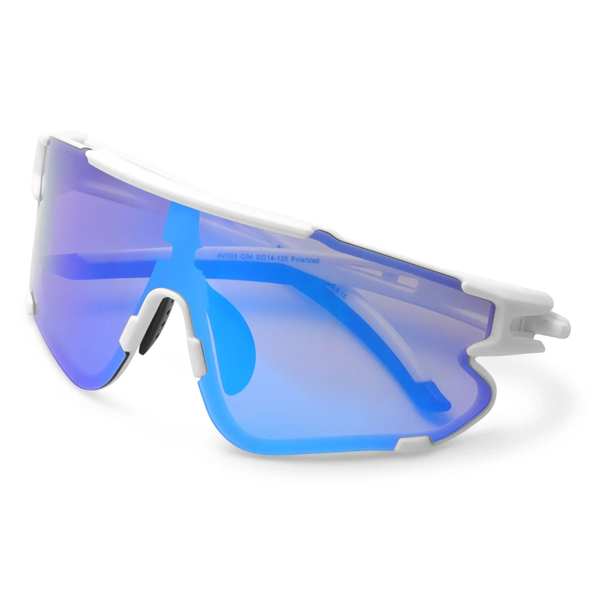 White Freedom Trail-Blue Lens Sports Sunglasses