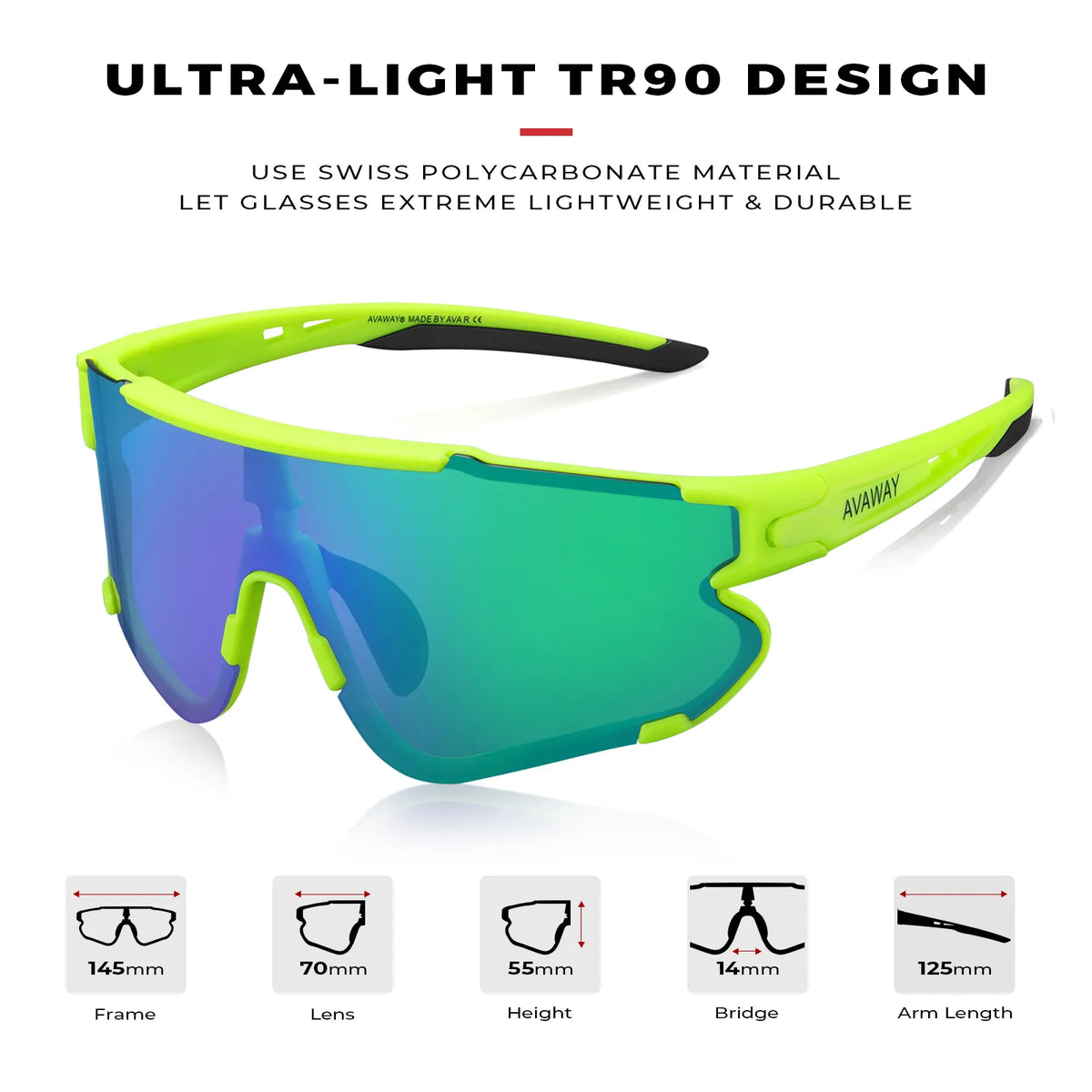Green Freedom Trail-Green Lens Sports Sunglasses