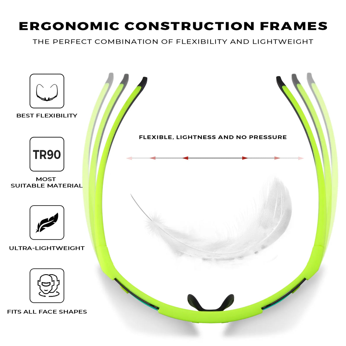 Green Freedom Trail-Green Lens Sports Sunglasses