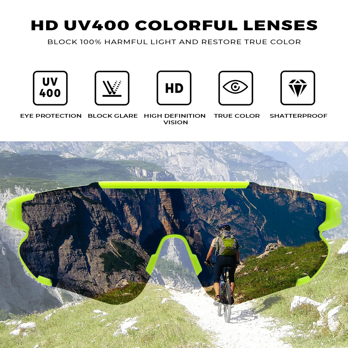 Green Freedom Trail-Green Lens Sports Sunglasses