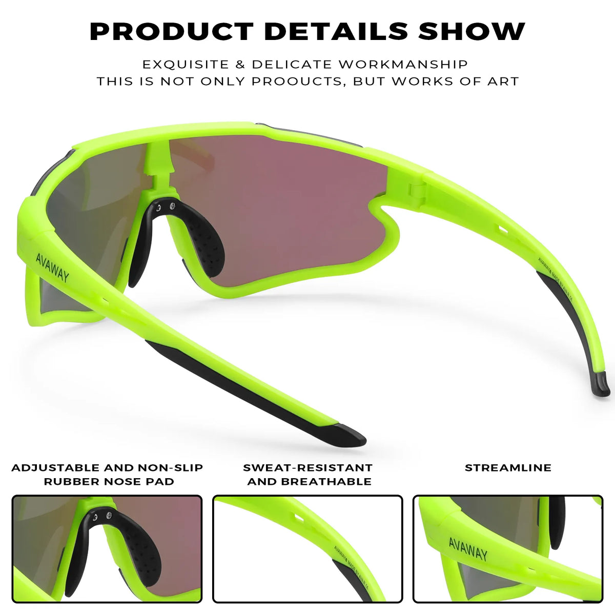 Green Freedom Trail-Green Lens Sports Sunglasses