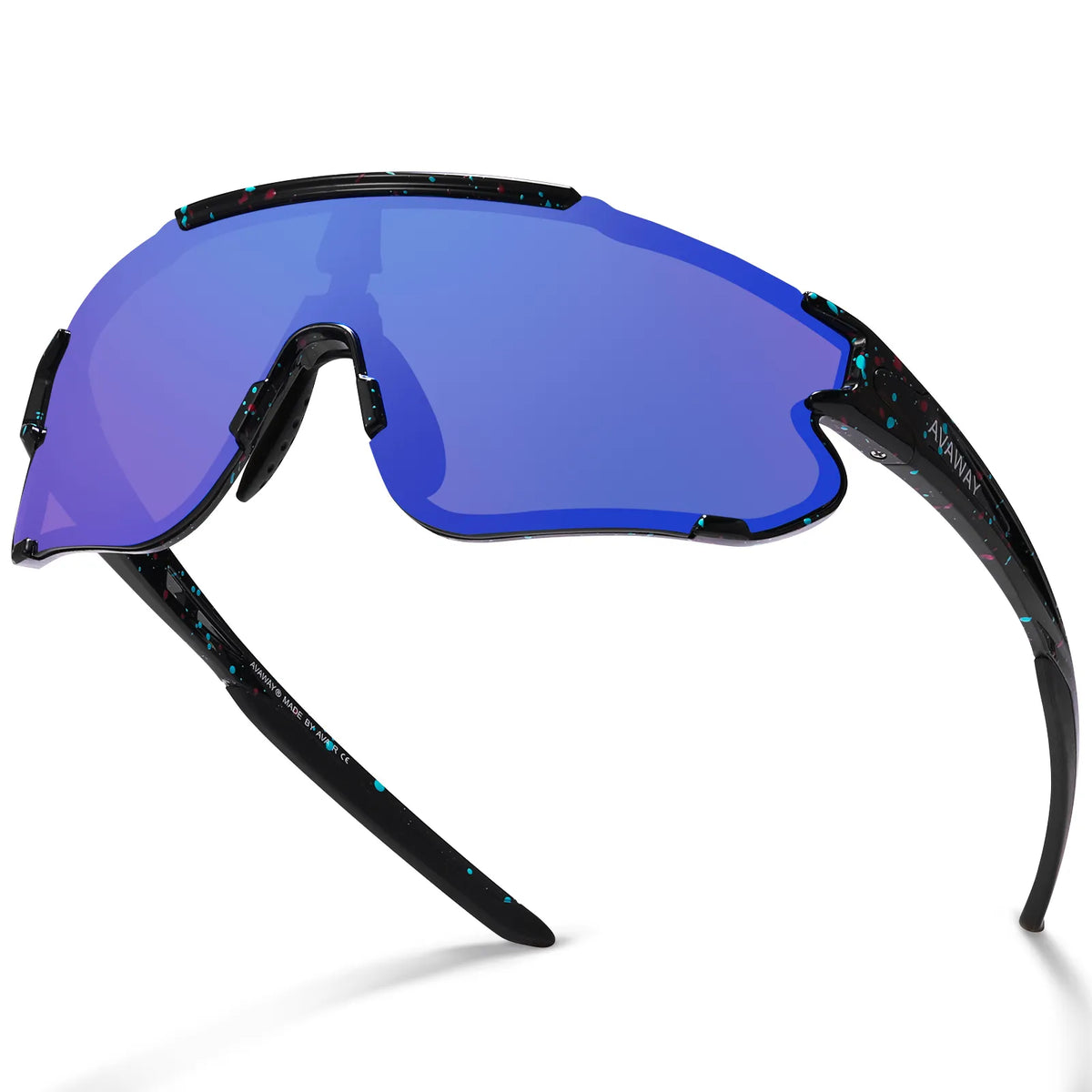 Black Freedom Trail-Blue Lens Sports Sunglasses