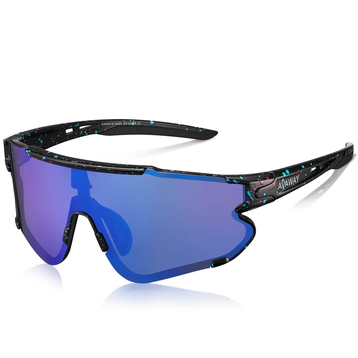 Black Freedom Trail-Blue Lens Sports Sunglasses