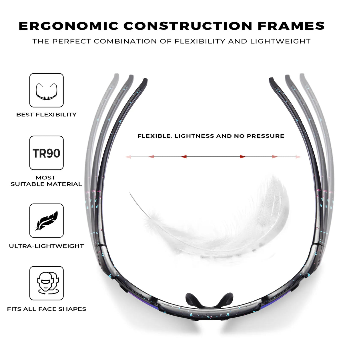 Black Freedom Trail-Blue Lens Sports Sunglasses