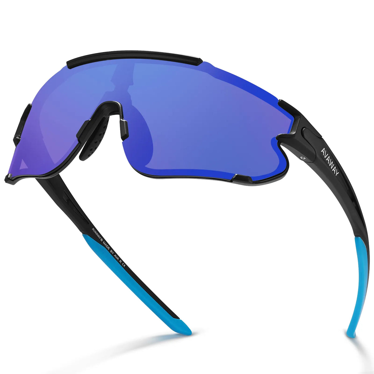 Black Freedom Trail-Blue Lens Sports Sunglasses