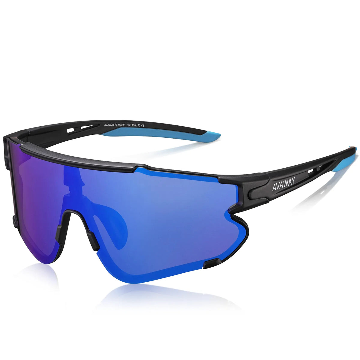 Black Freedom Trail-Blue Lens Sports Sunglasses